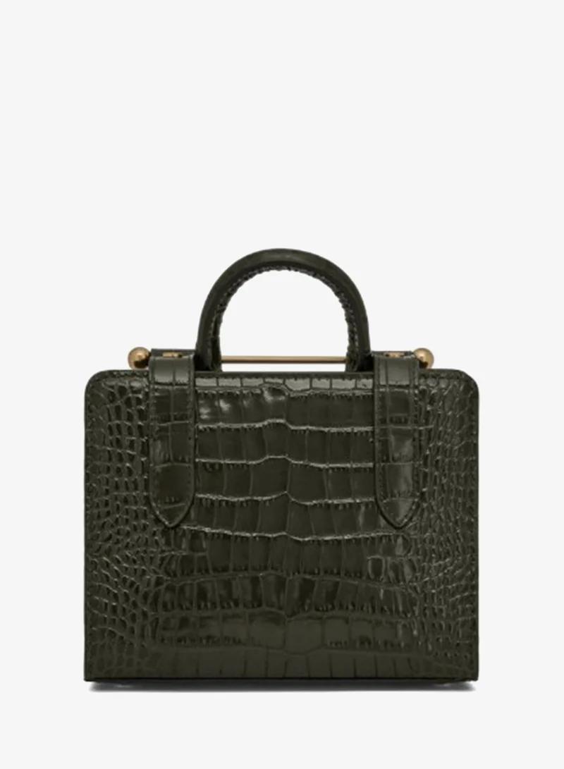 Strathberry  Nano Tote Croc Forest bag for Women | Best Price UAE